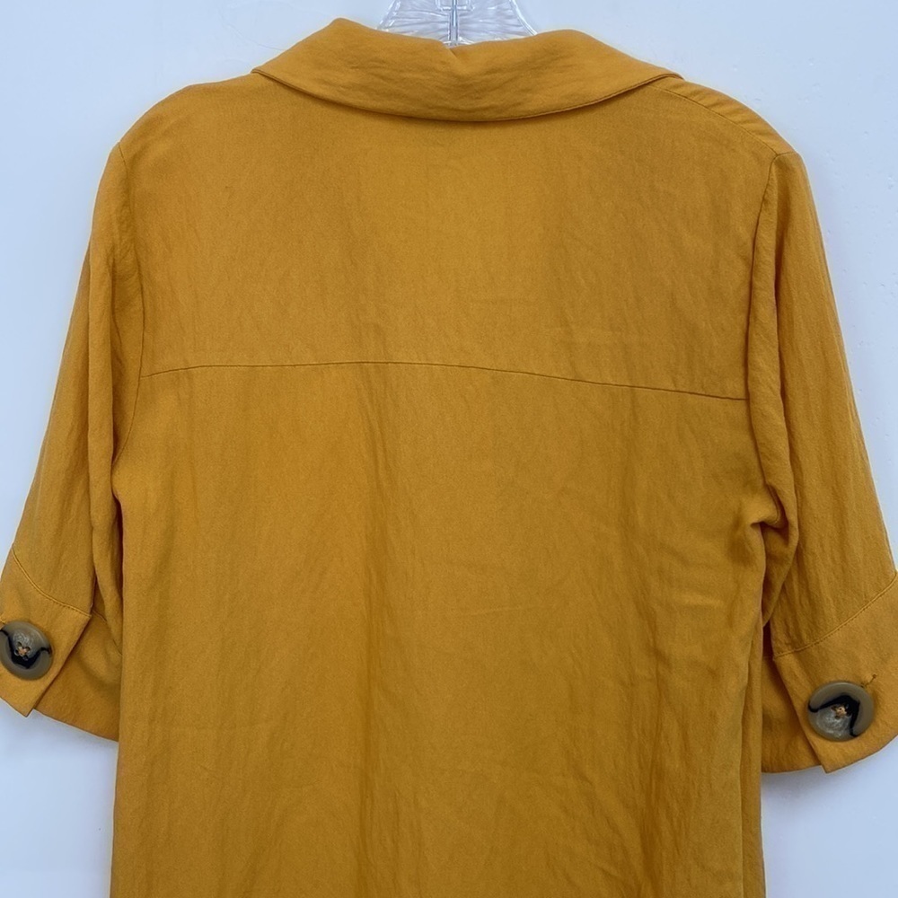 Lily Black Mustard Tunic Blouse Dress Oversized Buttons Women’s Size Small - Picture 9 of 13